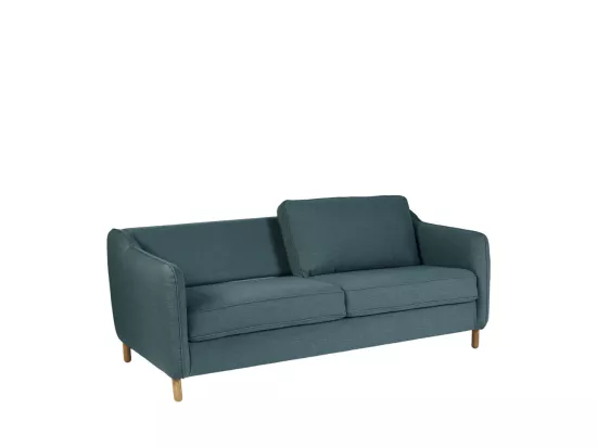 Vornay - Canapé convertible express 3 places en tissu - Bleu pétrole