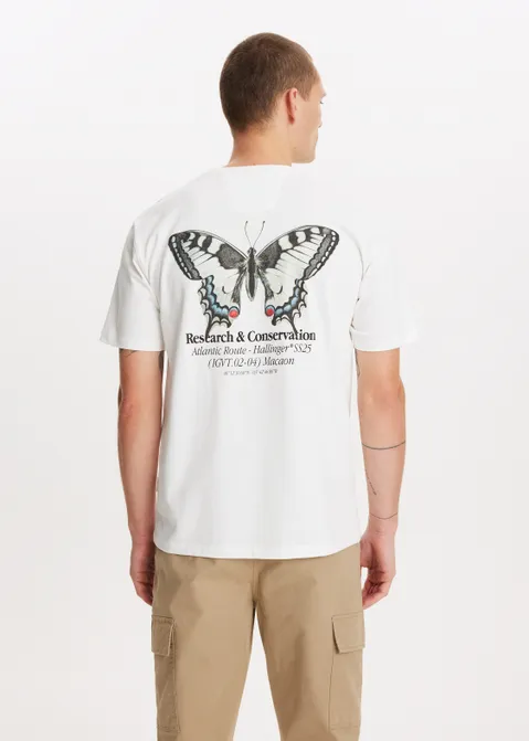 T-shirt met print vlinder off-white (WIT.O)