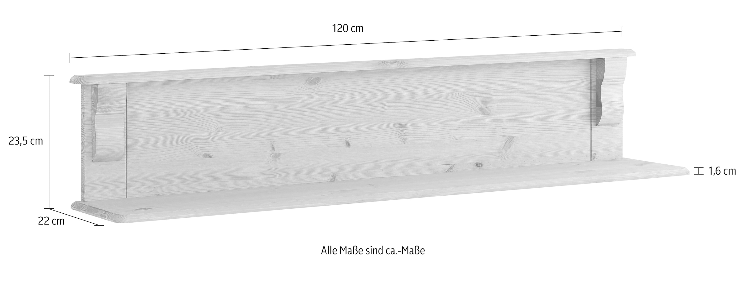 Home affaire Wandregal »Adele« Breite 120 cm, aus massiver Kiefer, FSC®