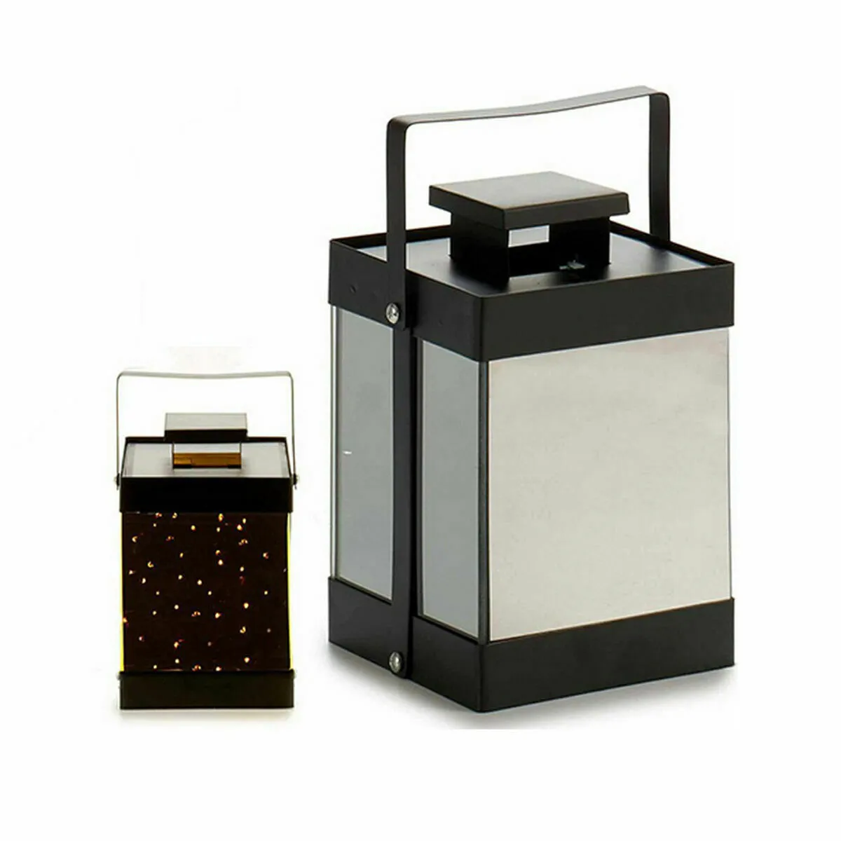 Gift Decor Lanterne LED Noir Miroir