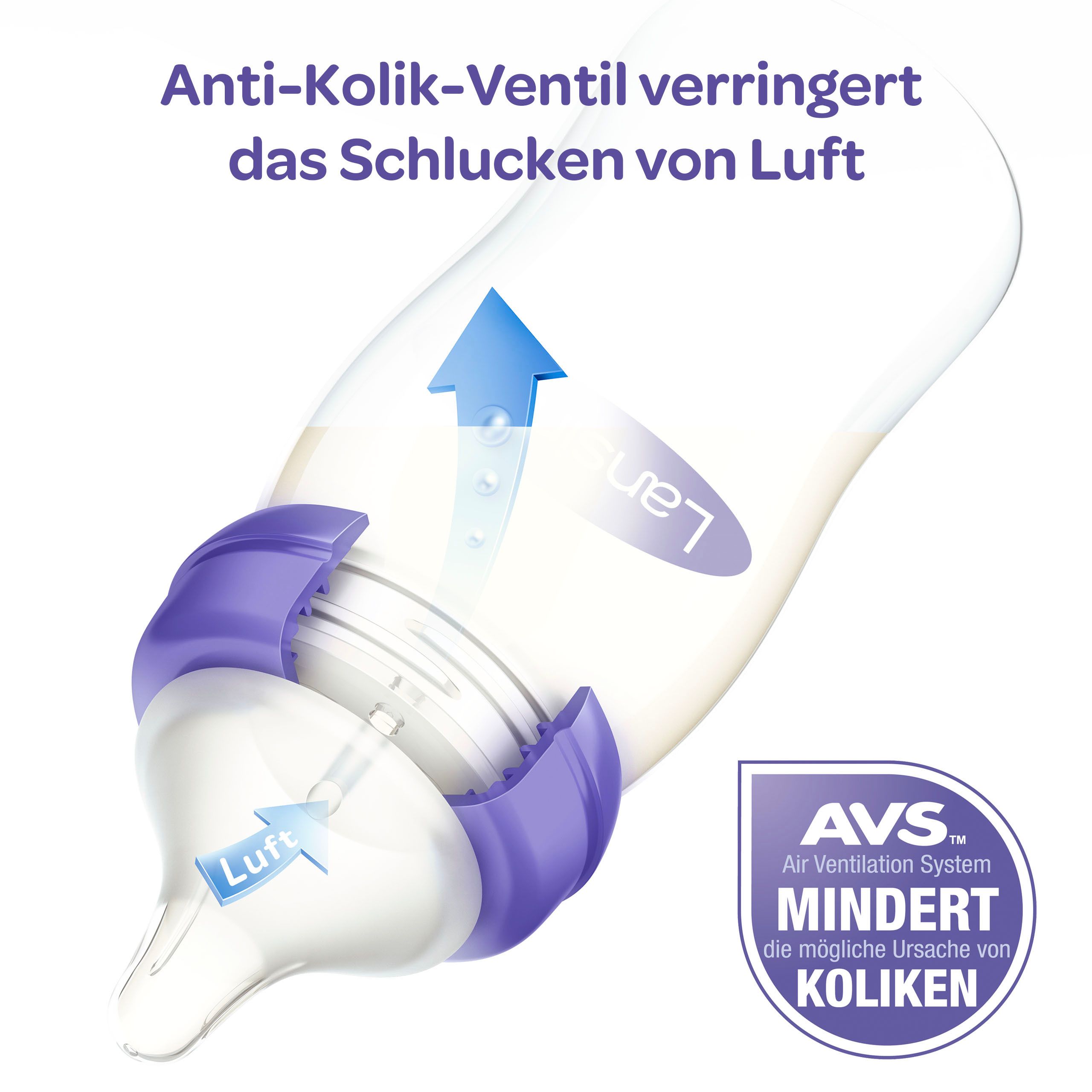 Lansinoh mOmma Glas Babyflasche 240ml mit Natural Wave Silikonsauger M