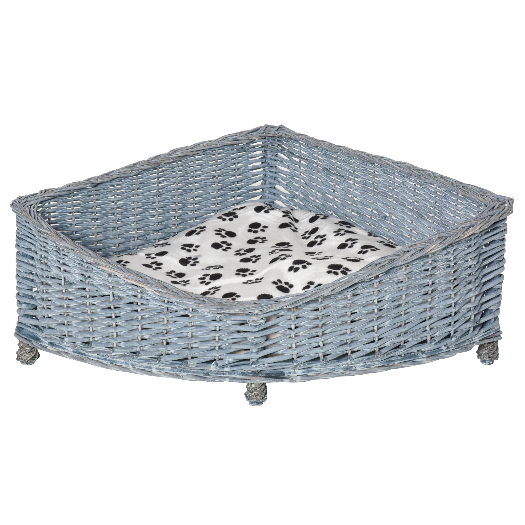 PawHut Haustierbett mit Kissen grau 68B x 68T x 32H cm