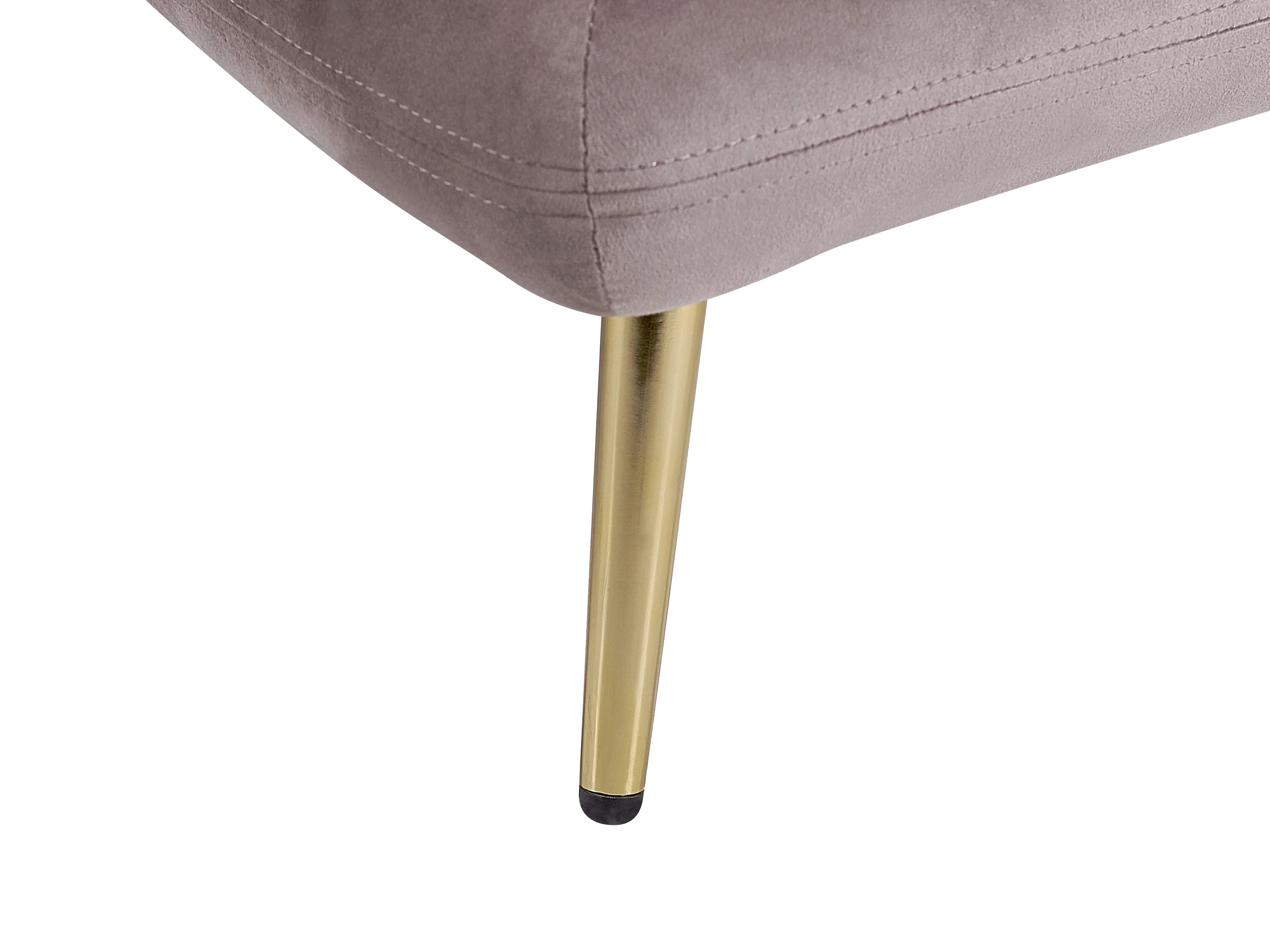 Linkszijdige chaise longue GONESSE Fluweel Lichtbruin