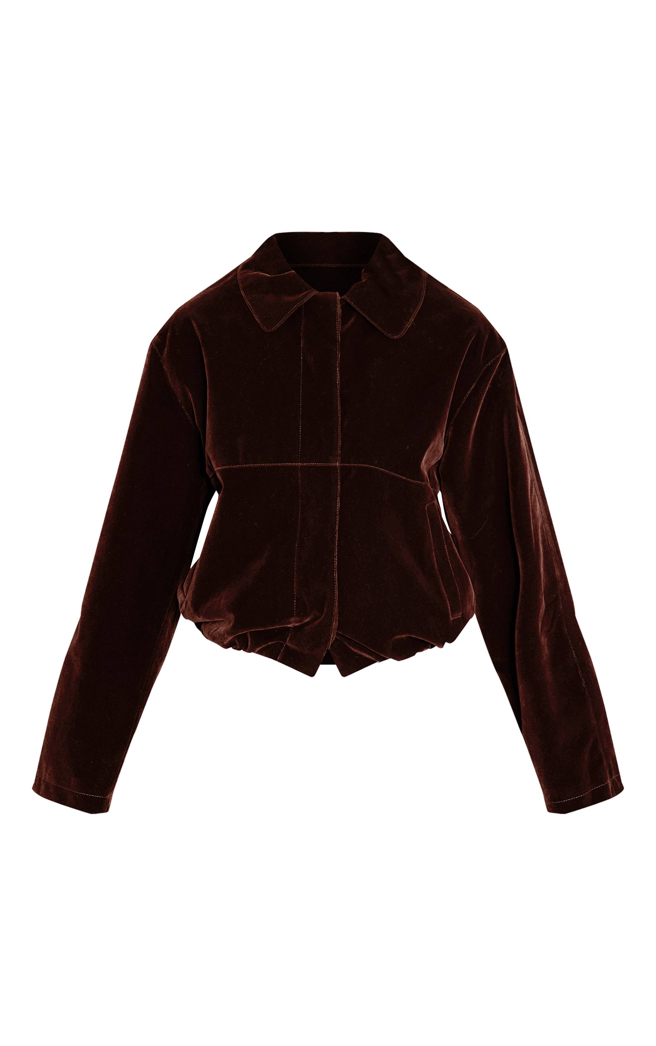 Chocolat Veste Bomber En Velours