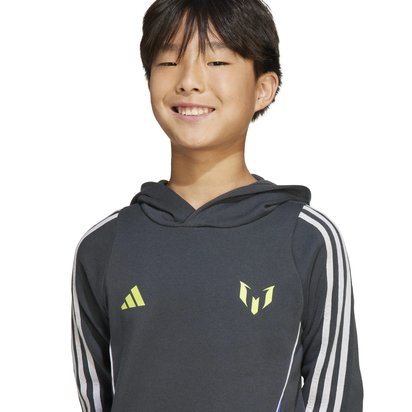 adidas Messi Hoodie Trainingspak Kids Donkergrijs Neongeel Blauw