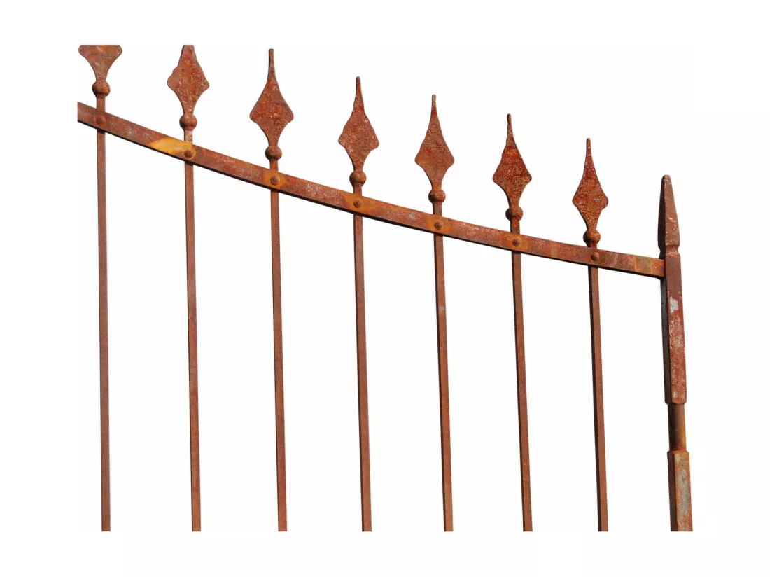 BISCOTTINI Portail - Fer Forgé Finition Antique - Clôture en Fer - Portail en Métal - Porte Décorative - Portail d'Entrée - 350x10x288cm - Une Pièce