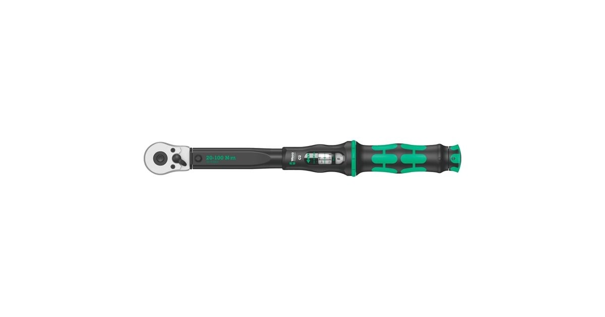 WeraClick-Torque C 2 draaimomentsleutel met omschakelratel, 20-100 Nm  (Zwart/groen)