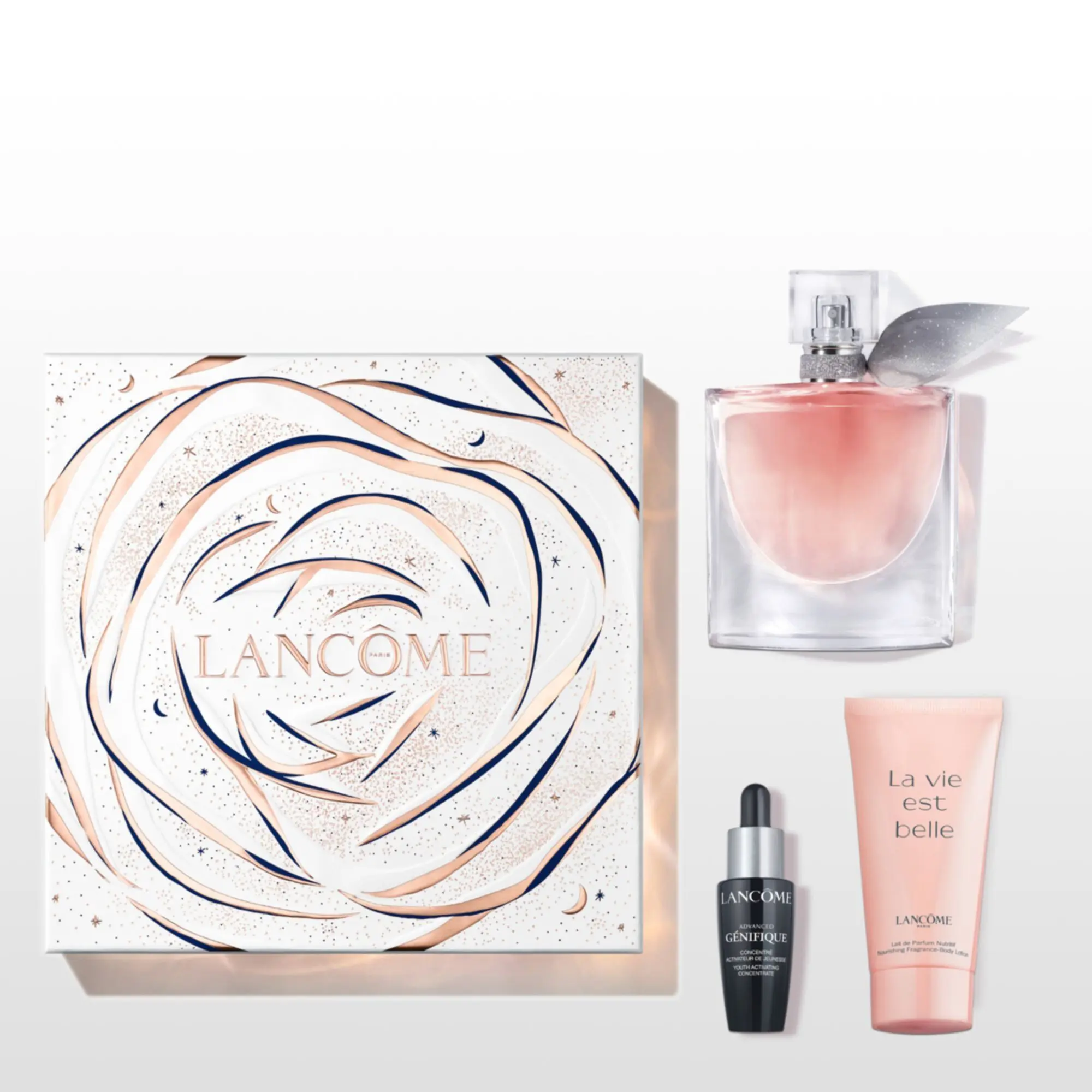 Lancôme - Coffret Noël La Vie est BelleEau de Parfum 50ml, Lait Corps & Sérum- Femme