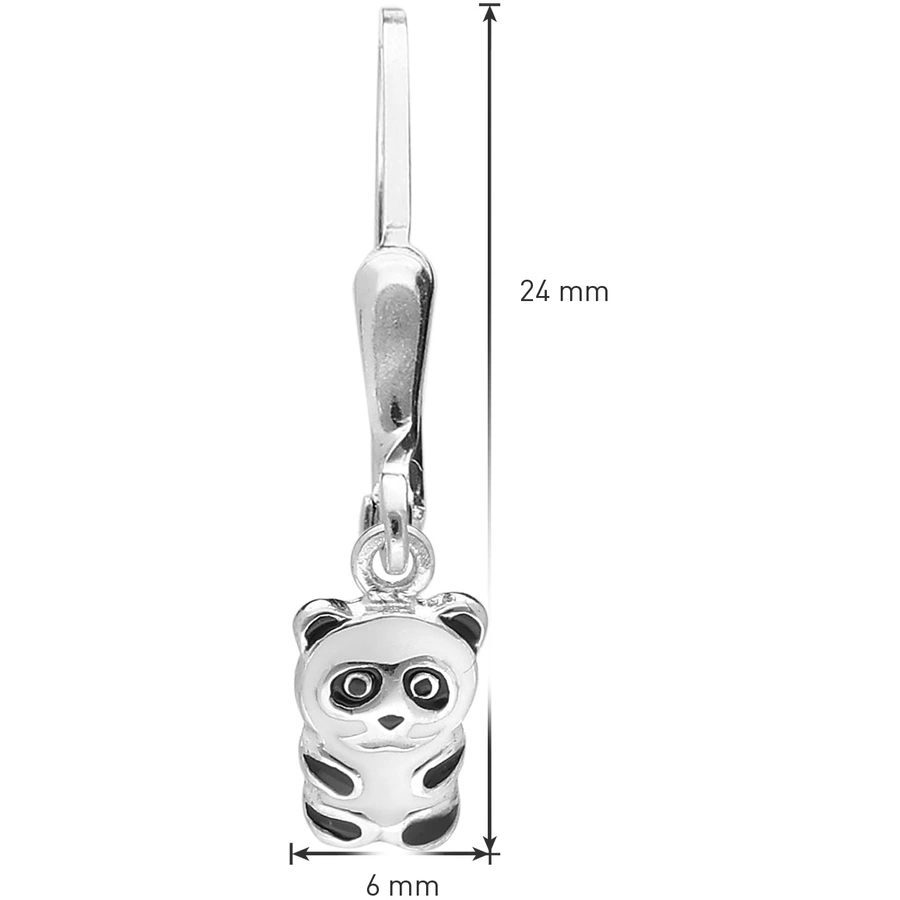 trendor Kinder-Ohrringe für Mädchen Silber 925 Pandabär silver