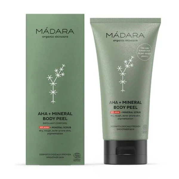 Mádara AHA+MINERAL Body Peel - Exfoliant Corps aux acides de fruits 175ml