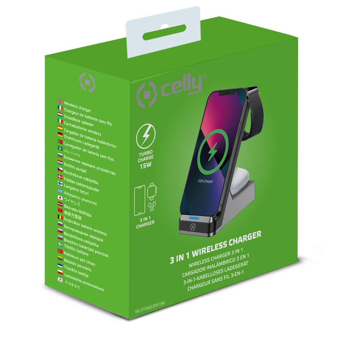 CELLY 3in1 Kabelloses Ladegerät 15W