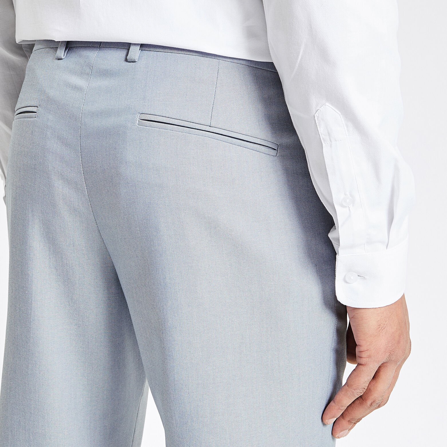 Pantalon de costume slim bi-ton Bleu moyen