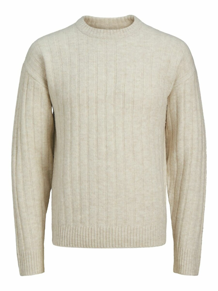 JACK & JONES<br>Suéter de gola redonda reta em ponto brioche