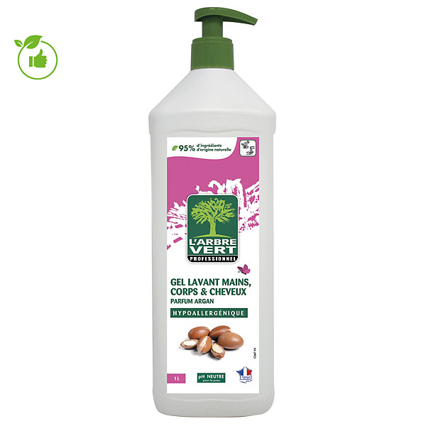 Savon mains corps cheveux L'Arbre Vert parfum argan 1 L