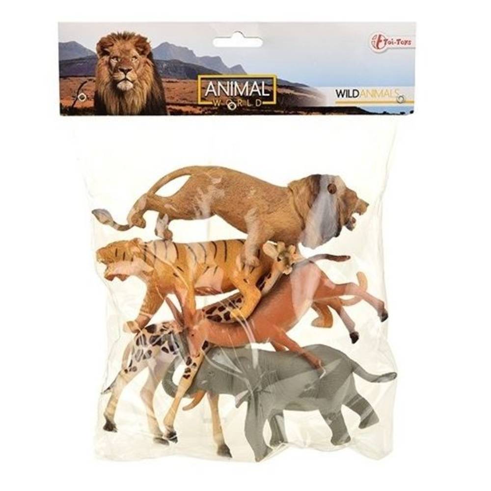 Animal World wilde dieren in zak 5-delig