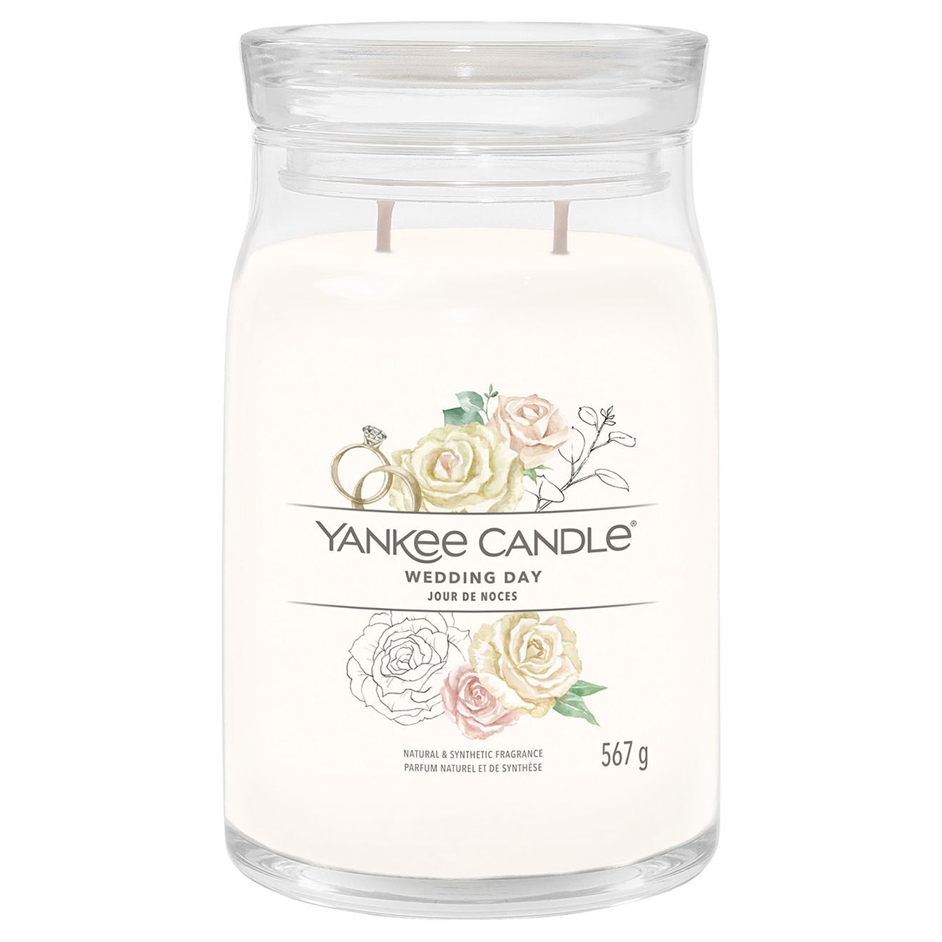 Yankee Candle Bougie parfumée grande jarre Jour de Noces Signature - 2 mèches 60-90h