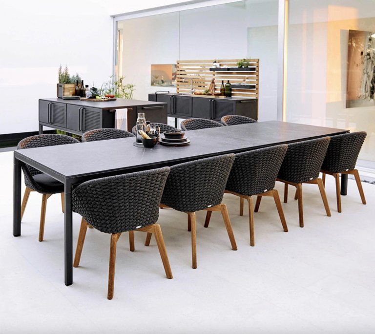 Cane-Line Peacock tuinstoel donkergrijs, teak