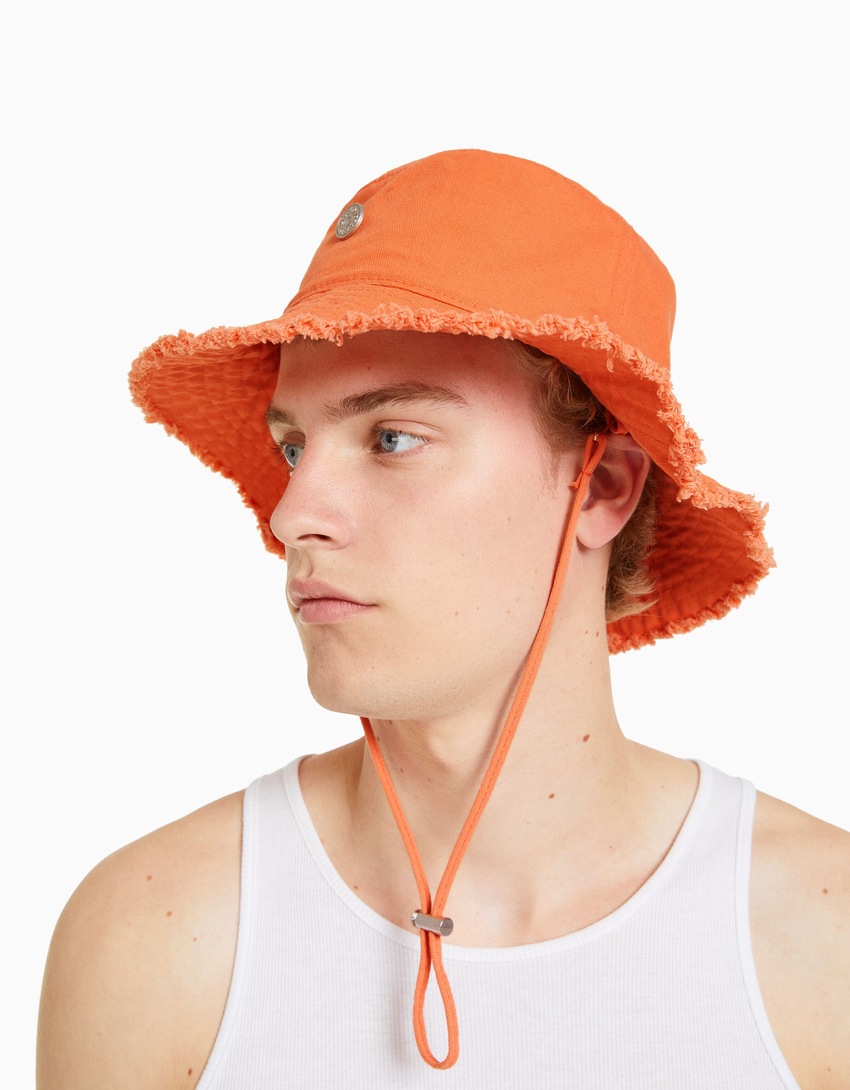 Chapéu bucket de algodão com efeito lavado