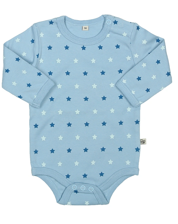 Langarm-Bodies MUSTER MIX 4-er Pack in blau/dunkelblau