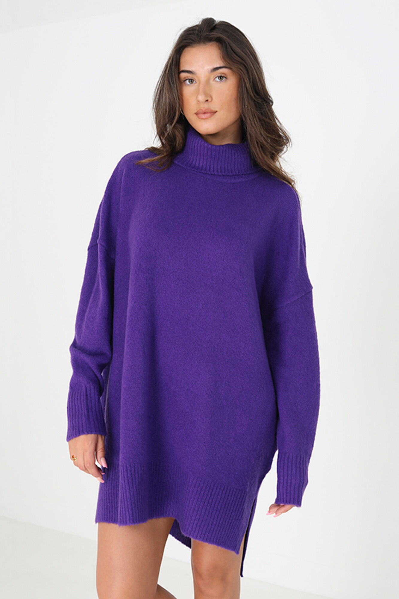 Suéter oversized com gola alta