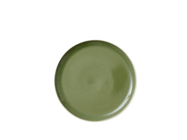 Studio Round Frokosttallerken Matte white/Shiny moss