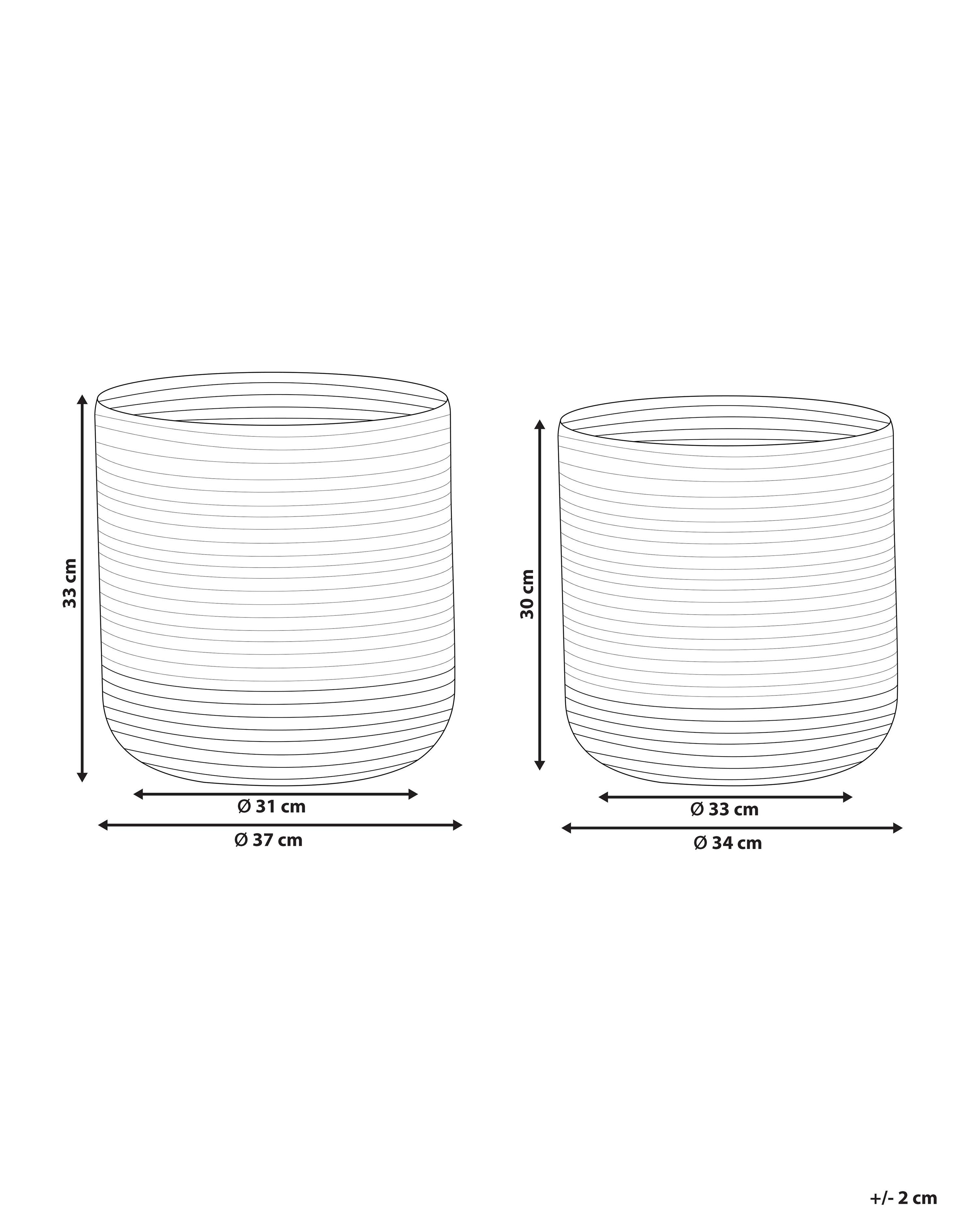 Set van 2 manden BULANIK Jute Wit