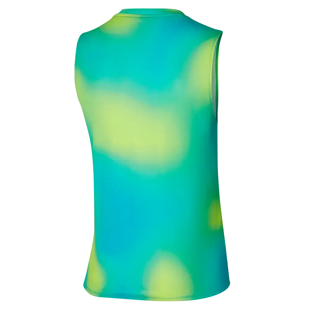 Mizuno Core Graphic Hardloopshirt Zonder Mouwen Blauw/Groen Heren