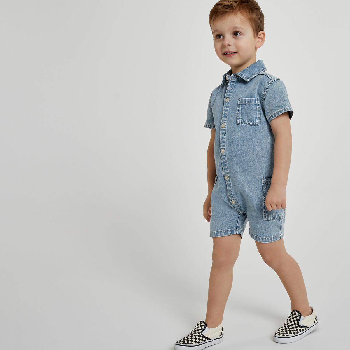 COLEÇÕES LA REDOUTE<br>Combishort met korte mouwen, em jeans