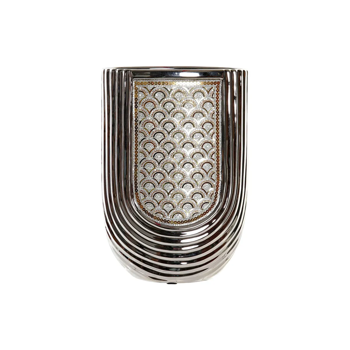 DKD Home Decor - Vase Argenté Doré Grès 31cm