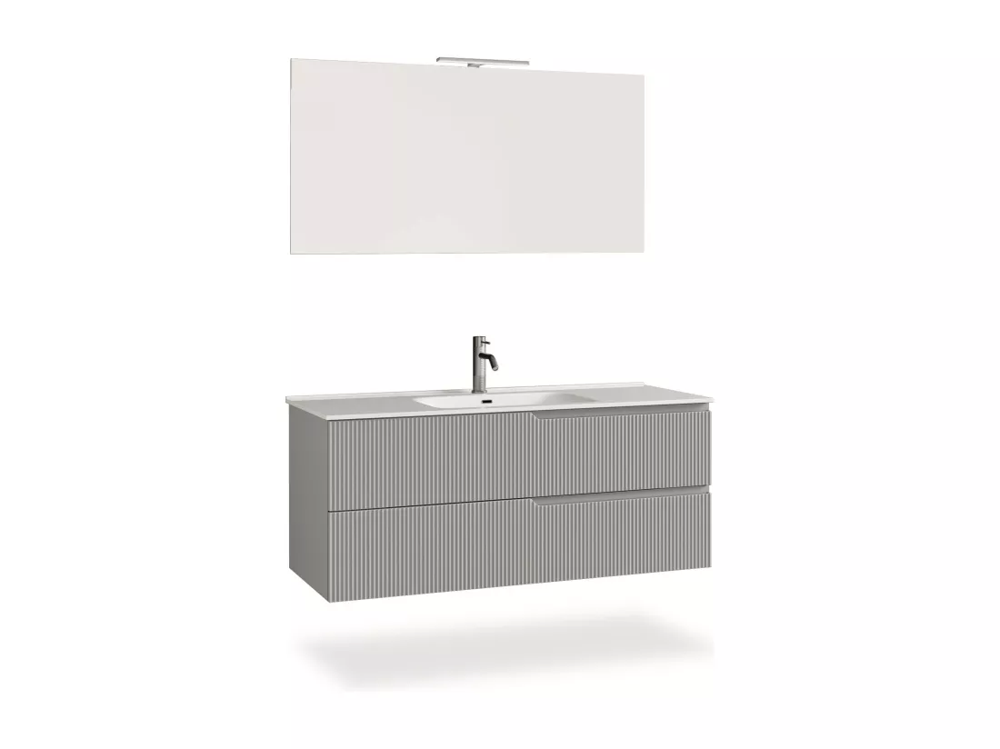 Ensemble salle de bain 4 pièces VENERE gris mat