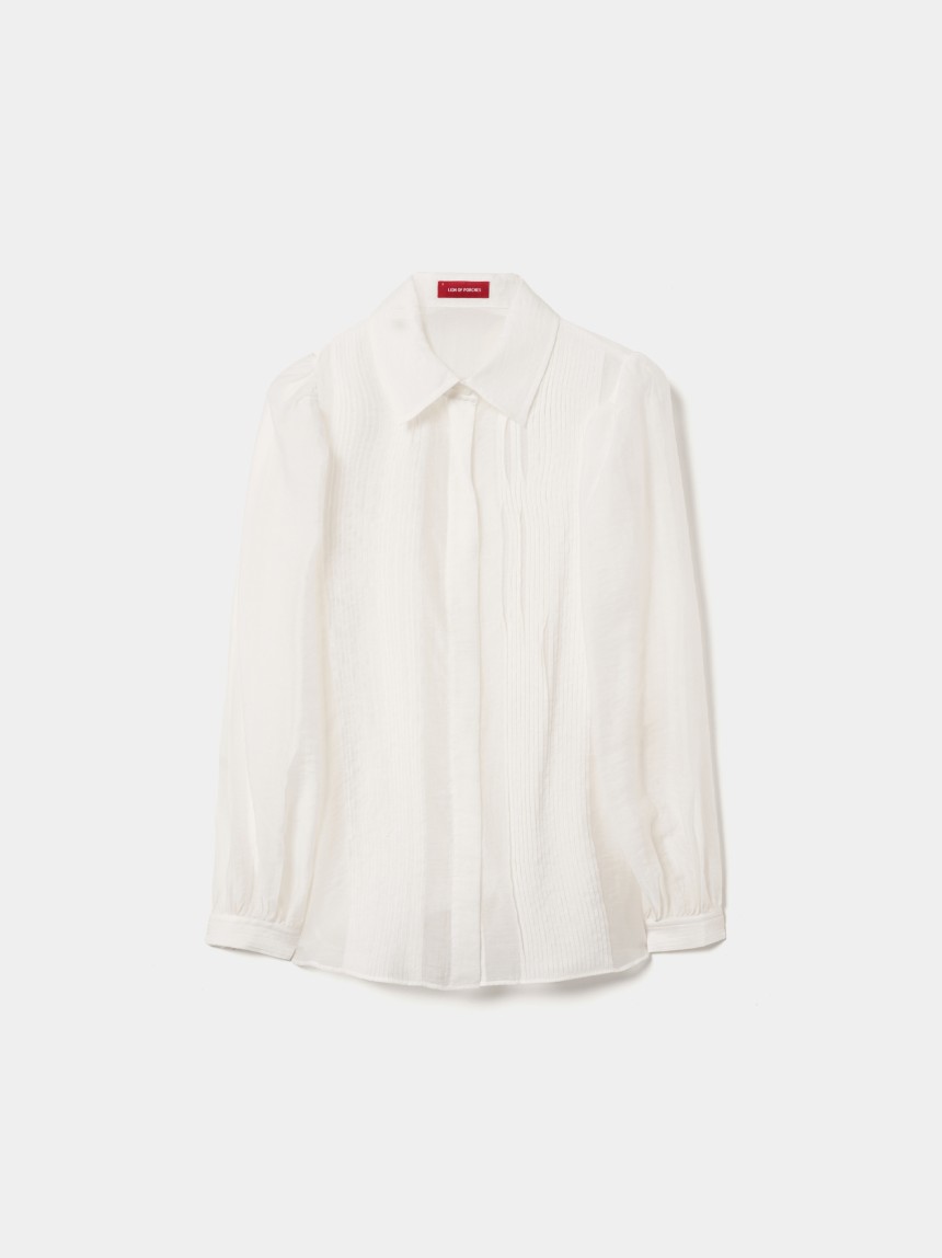 Camisa com pregas mistura de liocel