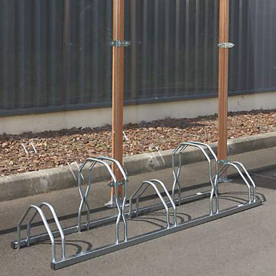 Râtelier au sol pour 5 vélos 2 niveaux