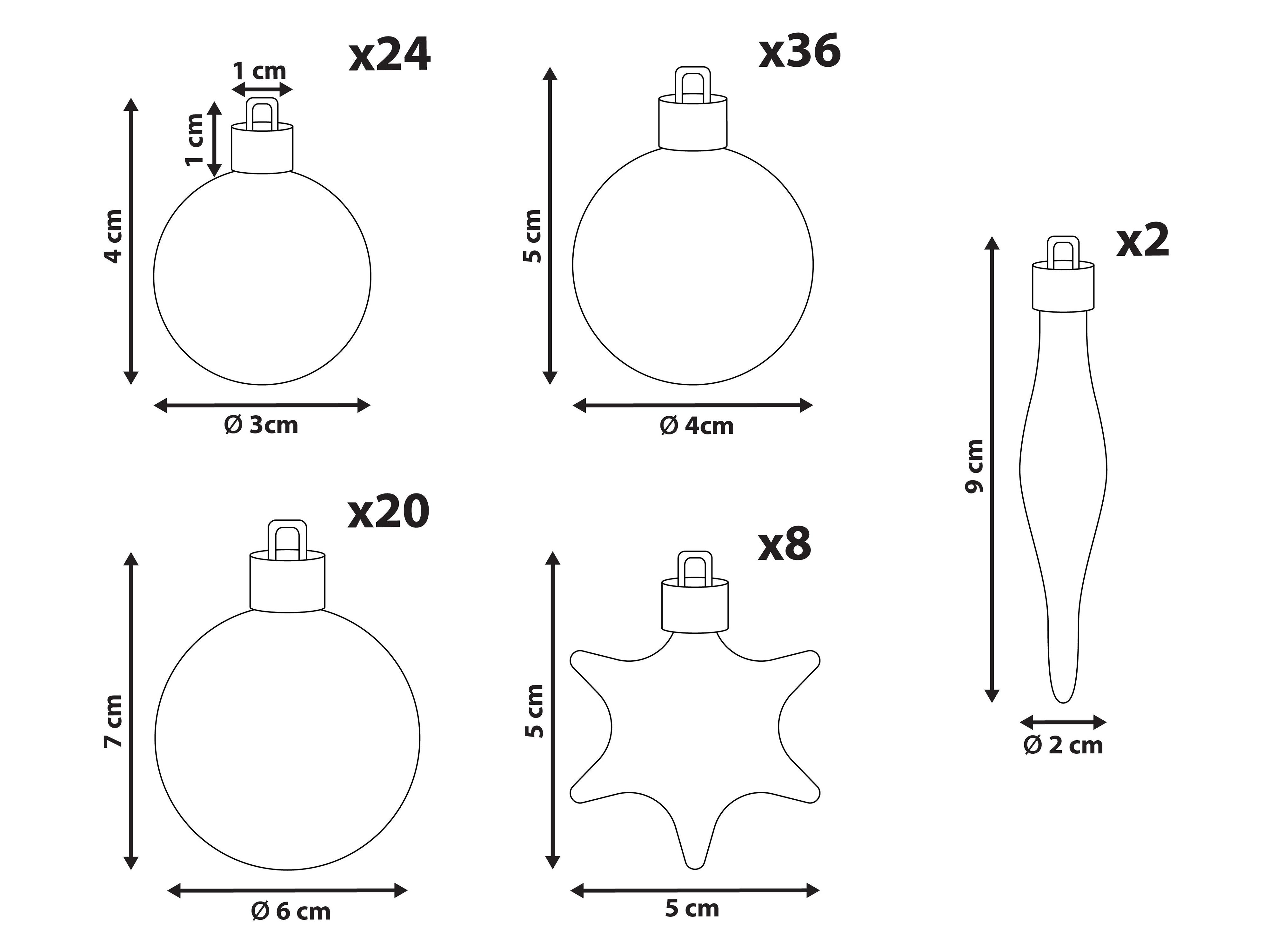 Set van 102 kerstballen BANDAK Zilver