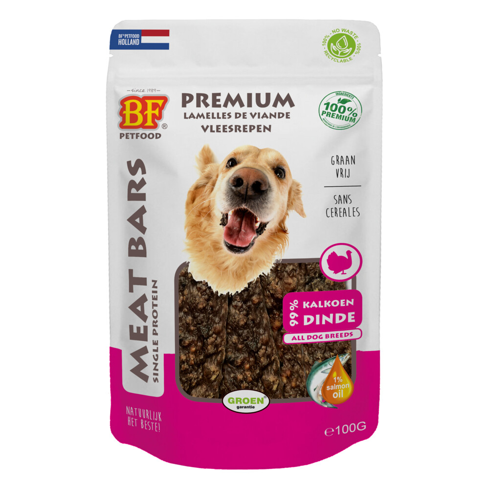 BF Petfood Meat Bars Kalkoen100 gr