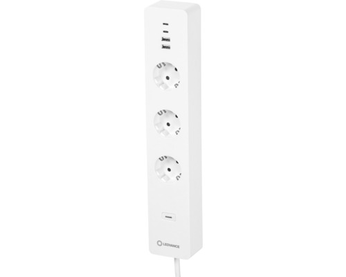 Ledvance WiFi Smart+ 3-voudige stekkerdoos met 4x USB Type A + C, 1,5 m, wit