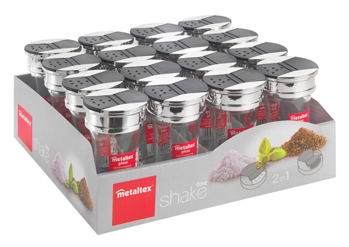 metaltex Gewürzstreuer Shake Line 70 ml Glas/Kunststoff