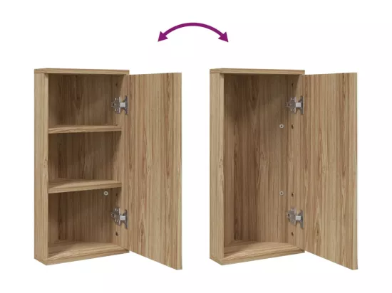 Armoire de bain à miroir d'angle chêne 30x24x60 cm