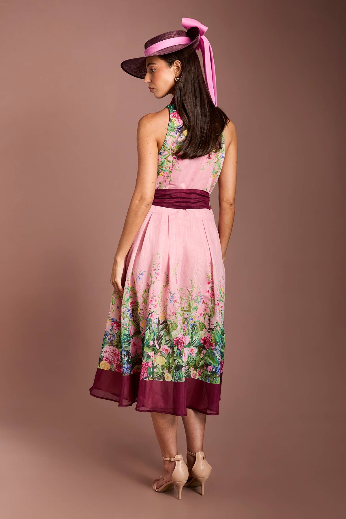 Coast Robe Midi Imprimée À Col Lisa Tan