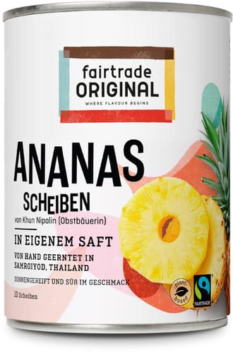 Fairtrade Original Ananasscheiben in eigenem Saft
