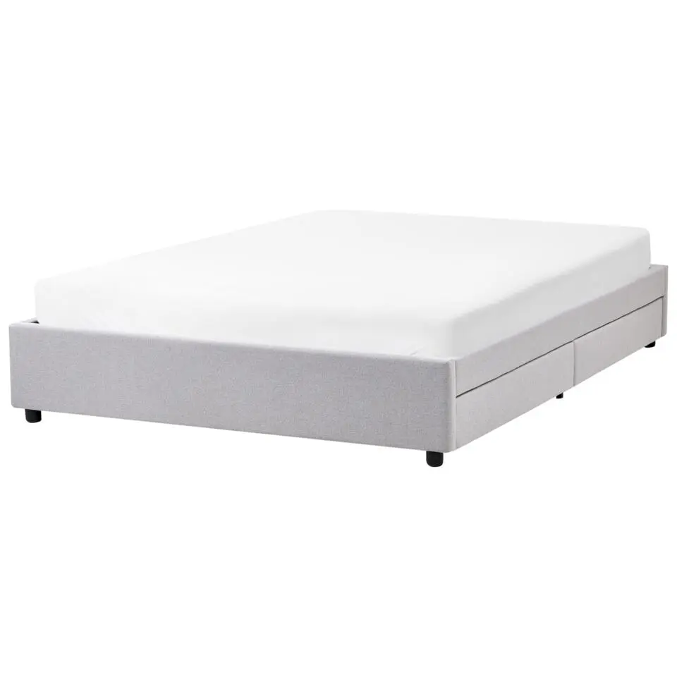 PRADES - Bed met opbergruimte - Lichtgrijs - 160 x 200 cm - Polyester