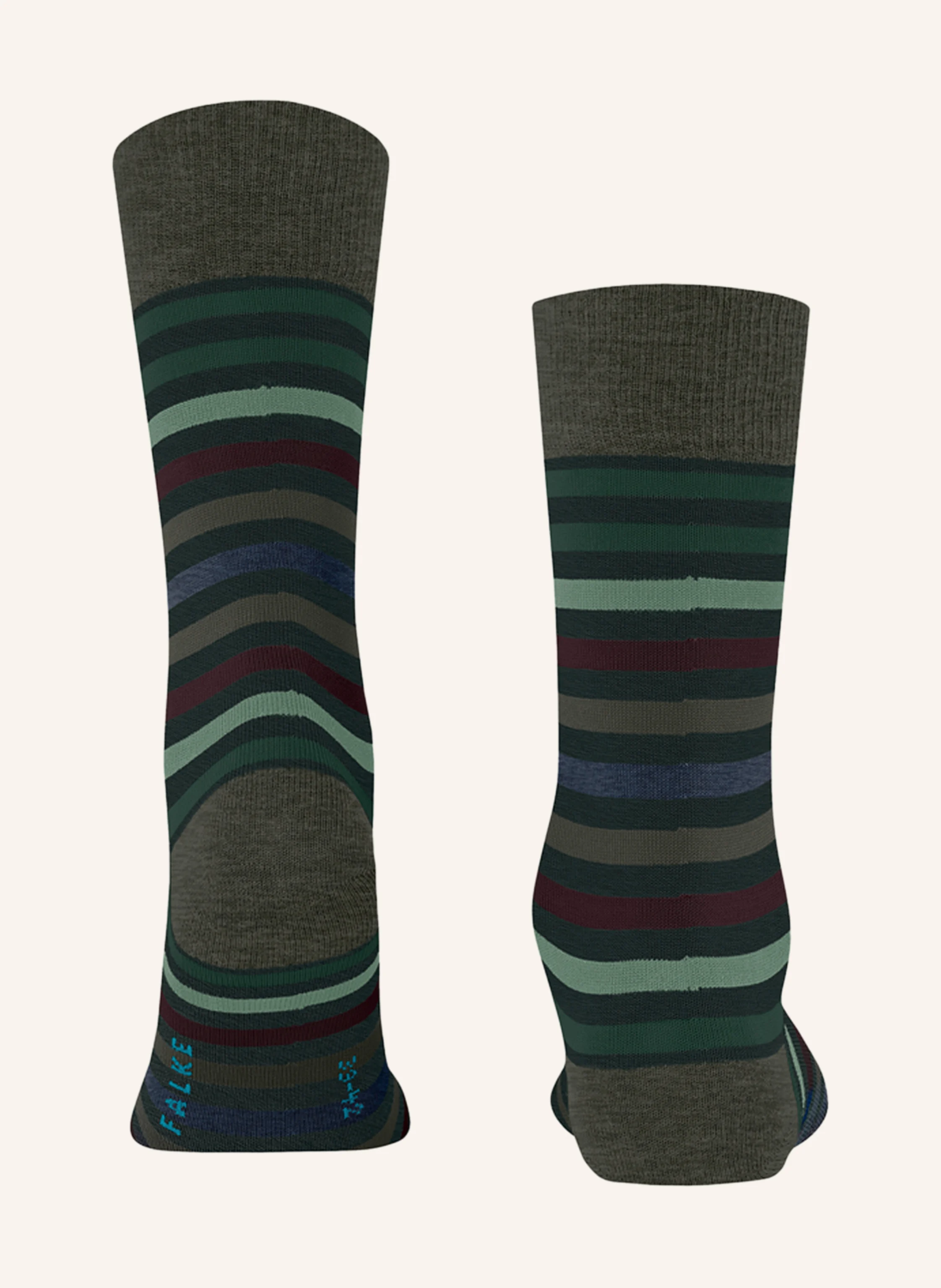 FALKE Strümpfe TINTED STRIPE mit Merinowolle