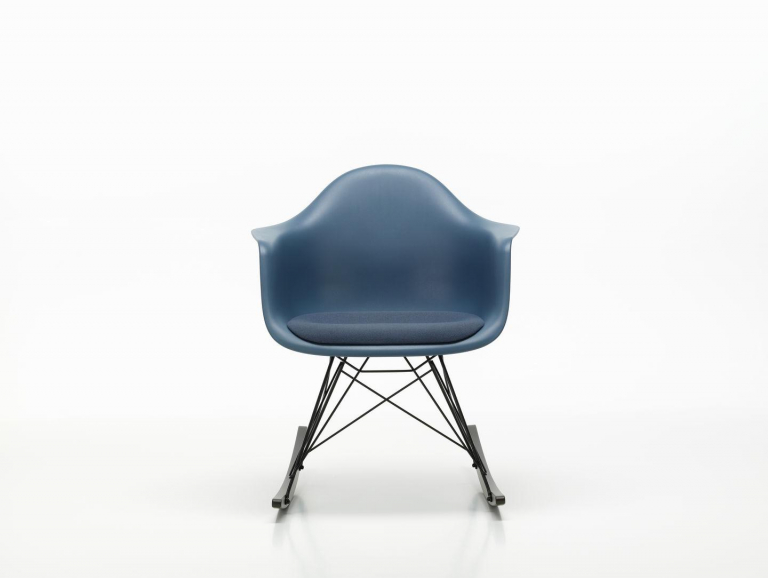 Vitra Eames RAR schommelstoel vast zitkussen Seablue