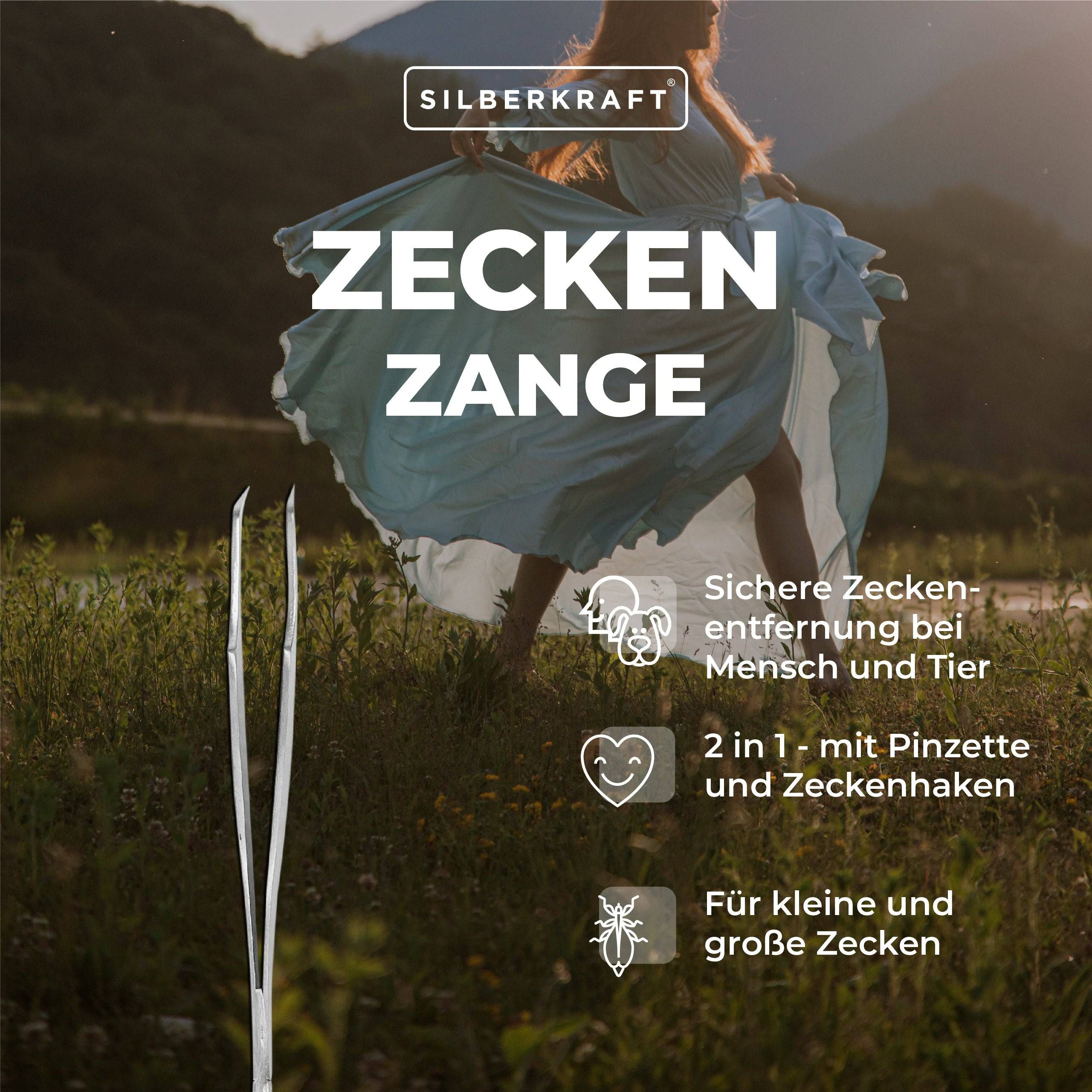 SILBERKRAFT Zeckenzange