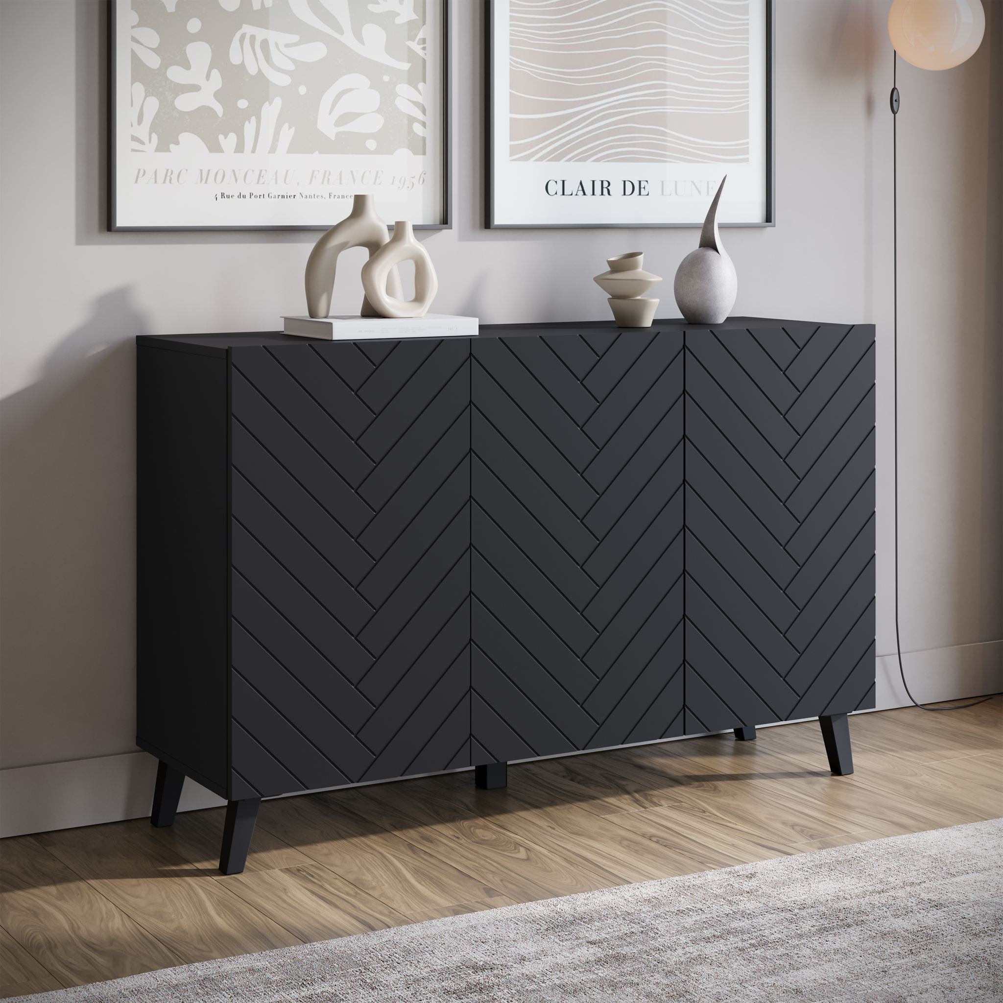 Pulse 3 - Dressoir - Zwart - 120x39x76 cm