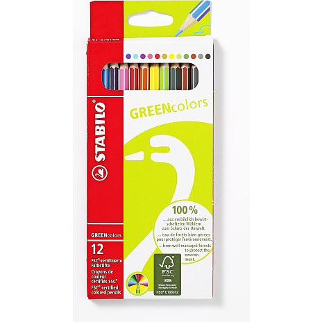 Stabilo Greencolors 12 sekskantede farveblyanter