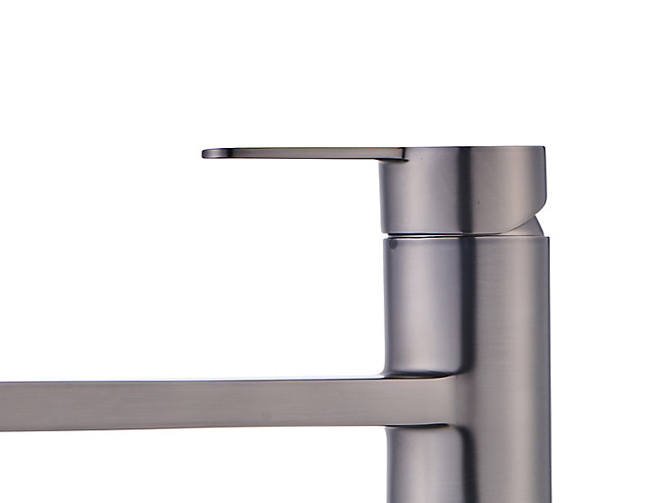 Mitigeur de cuisine inox brossé GoodHome Phoran Titanium