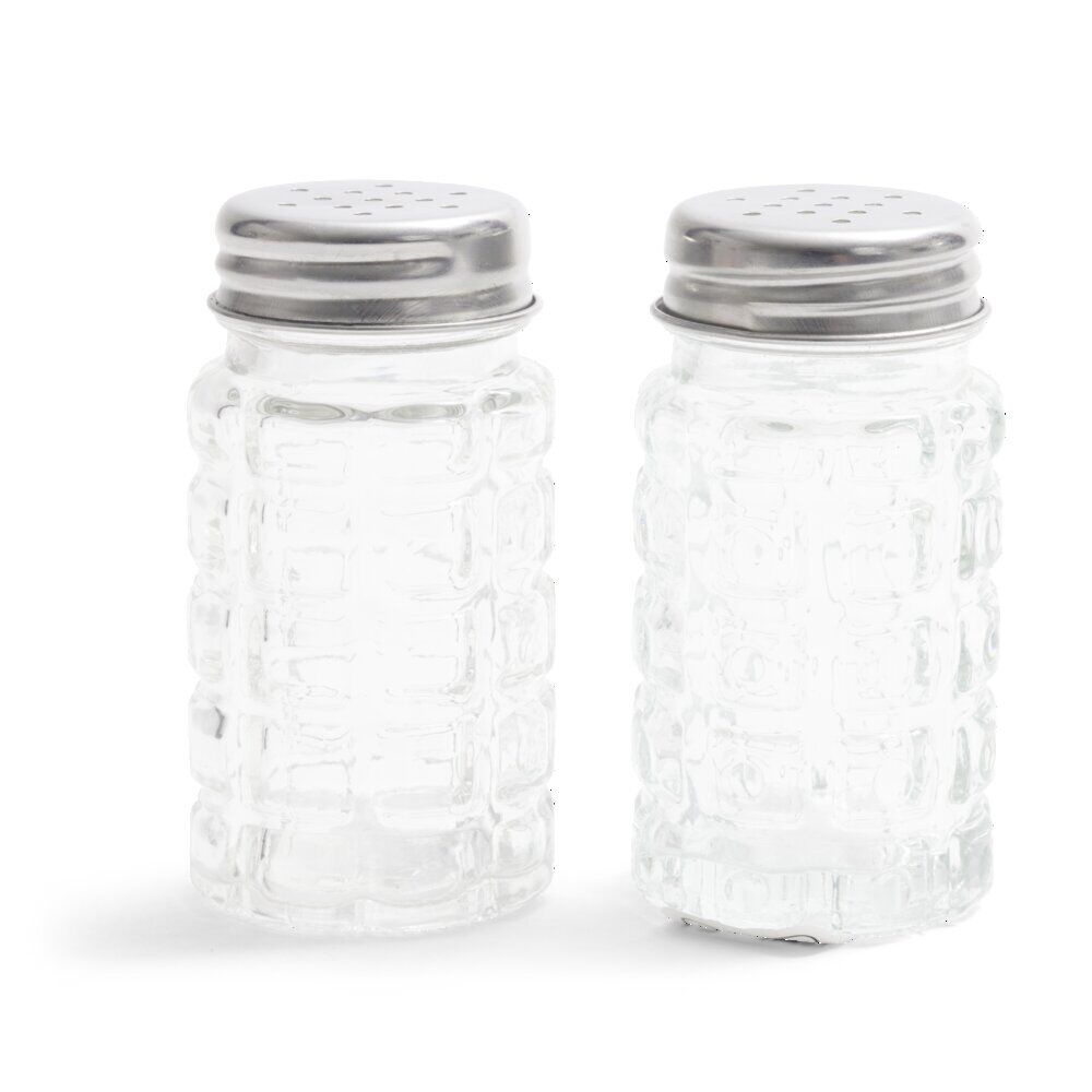 Salière et poivrière de table en verre et inox 50ml