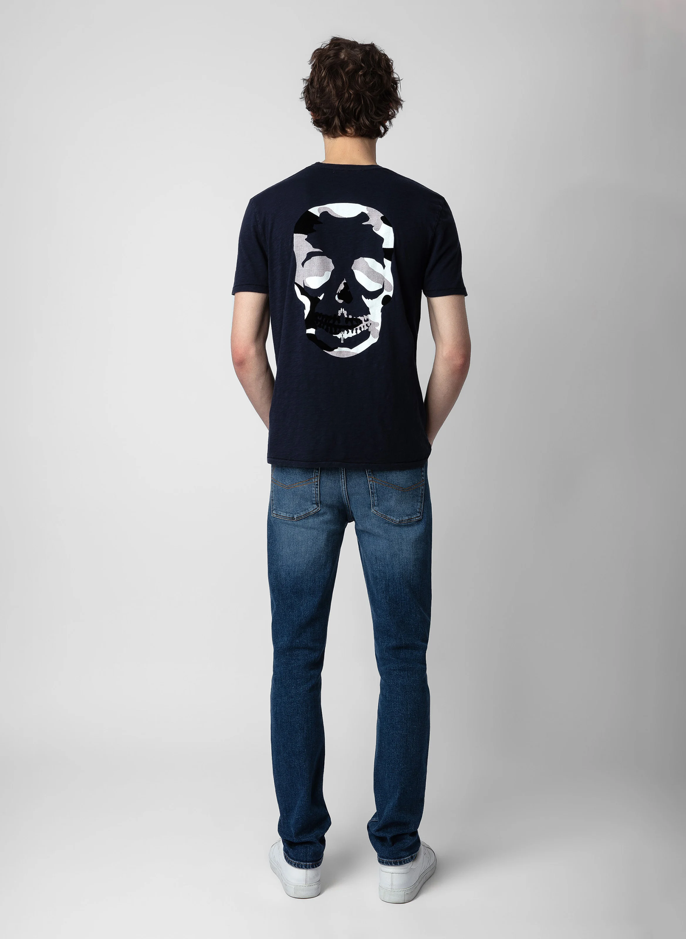 STOCKHOLM - Tee-shirt col rond regular-fit en coton | Bleu