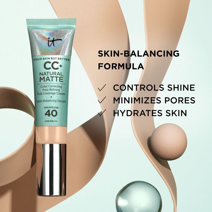 It Cosmetics CC+ Cream Natural Matte Foundation For Oily Skin SPF40 Fair Beige 32ml