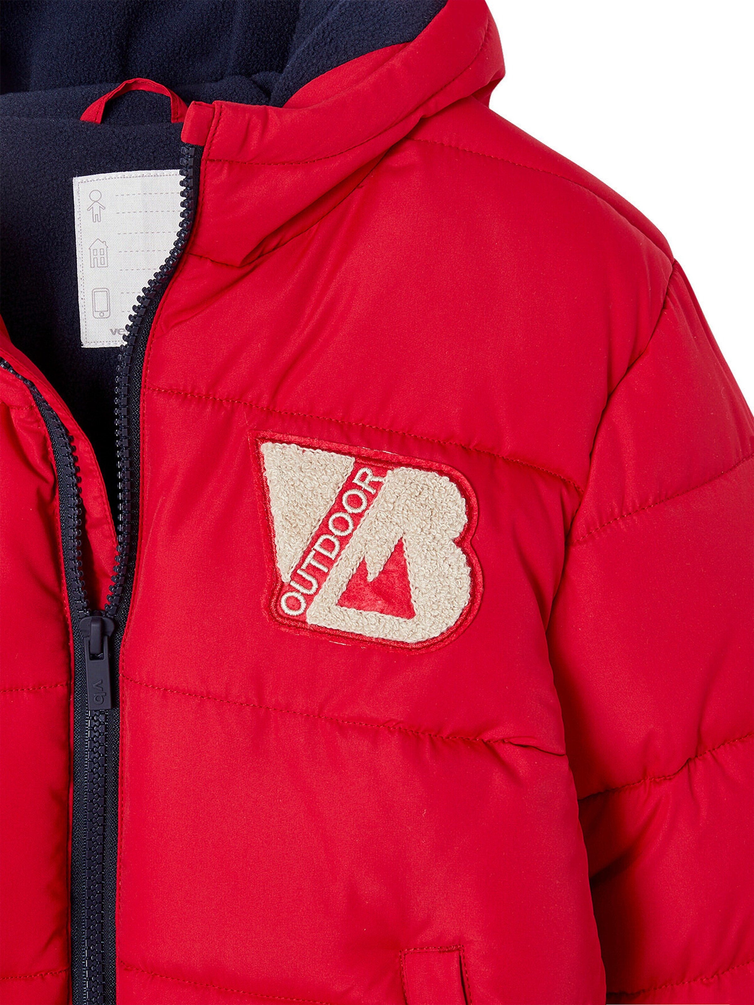 Vertbaudet Jungen Steppjacke im College-Stil mit Recycling-Polyester rot